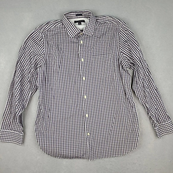 Banana Republic Shirt Men's XL 17-17 1/2 Multicolor Plaid Woven in Italy Fitted - Picture 1 of 10